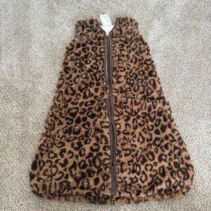Pottery Barn Baby Halo Sleep Sack Small 0-6 months Leopard Print Cozy